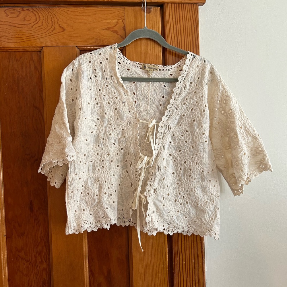 Democracy Cream Lace Cardigan